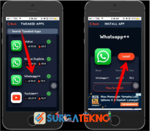 langkah 4 pilih aplikasi whatsapp++