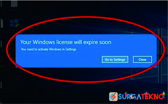 cara mengatasi your windows license will expire soon windows 10