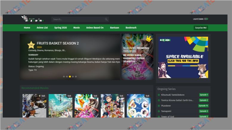 Tampilan Nekonime - Tempat Download Anime Terlengkap