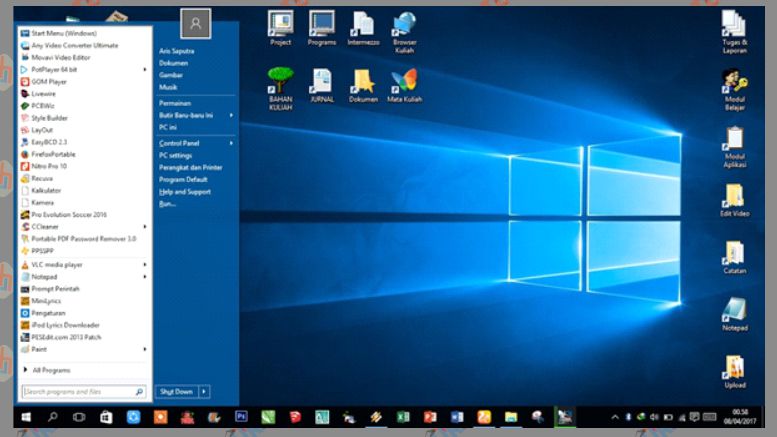 Tampilan Desktop Windows 10