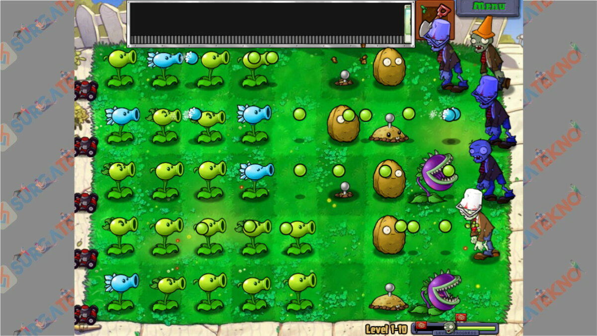 Screenshoot Gameplay Plants Vs Zombie