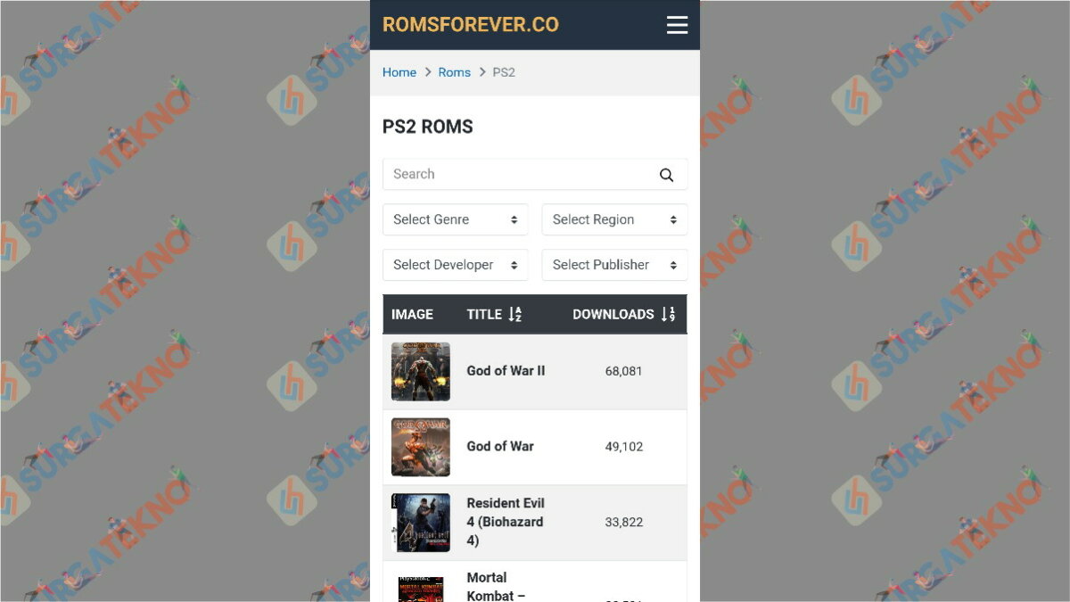 Romsforever - situs download game ps2 ISO