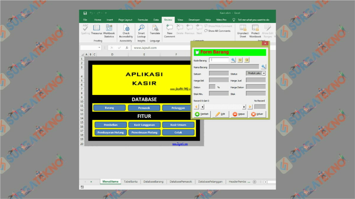 Aplikasi Kasir Excel - Aplikasi Kasir Gratis Excel Full