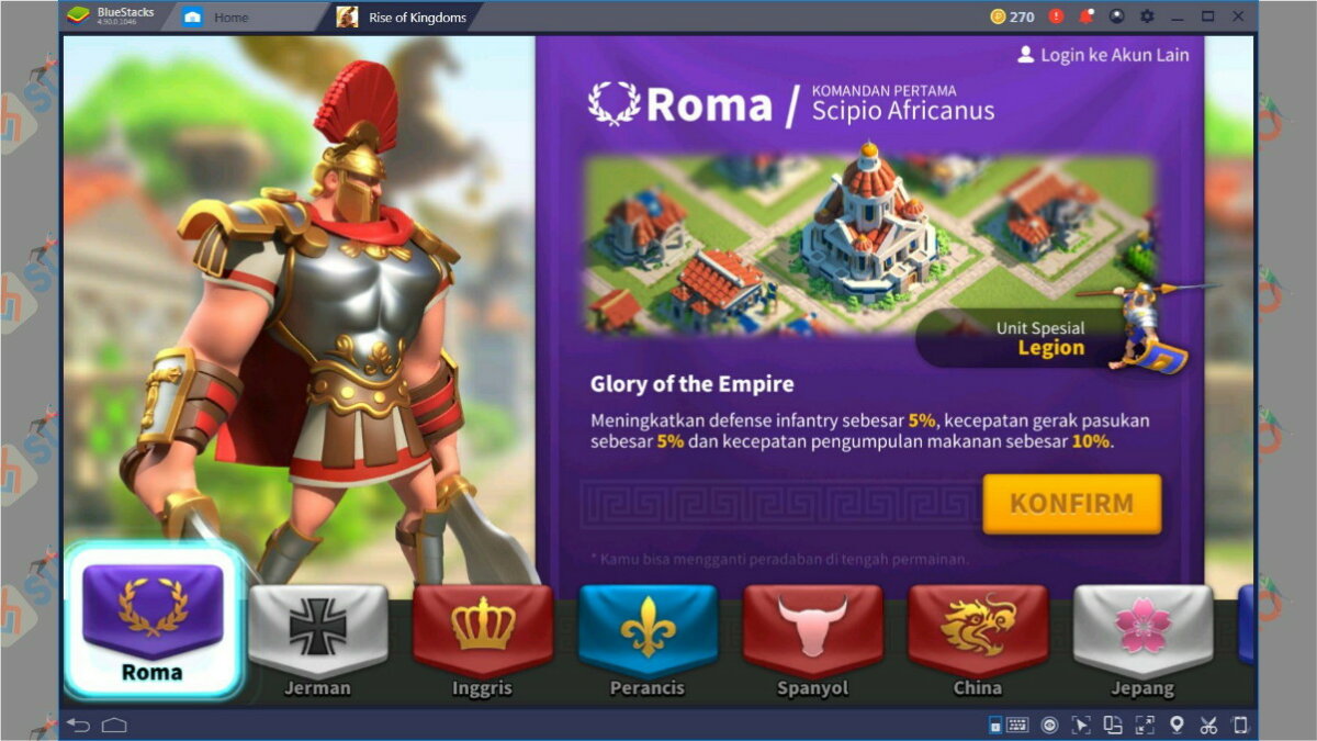 Roma - peradaban terbaik rise of kingdoms