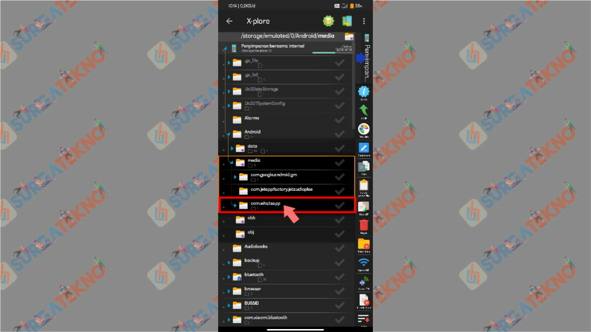 langkah keenam - Letak Folder WhatsApp di Android 11