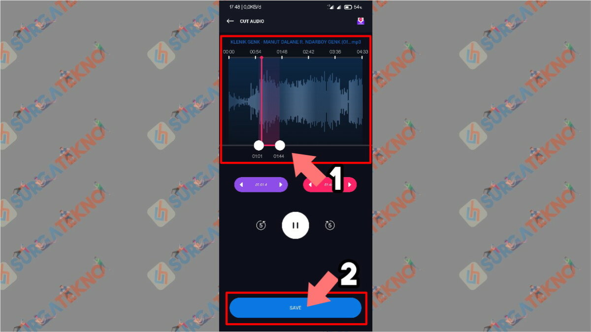 langkah keempat - Cara Memotong Lagu Di HP Android