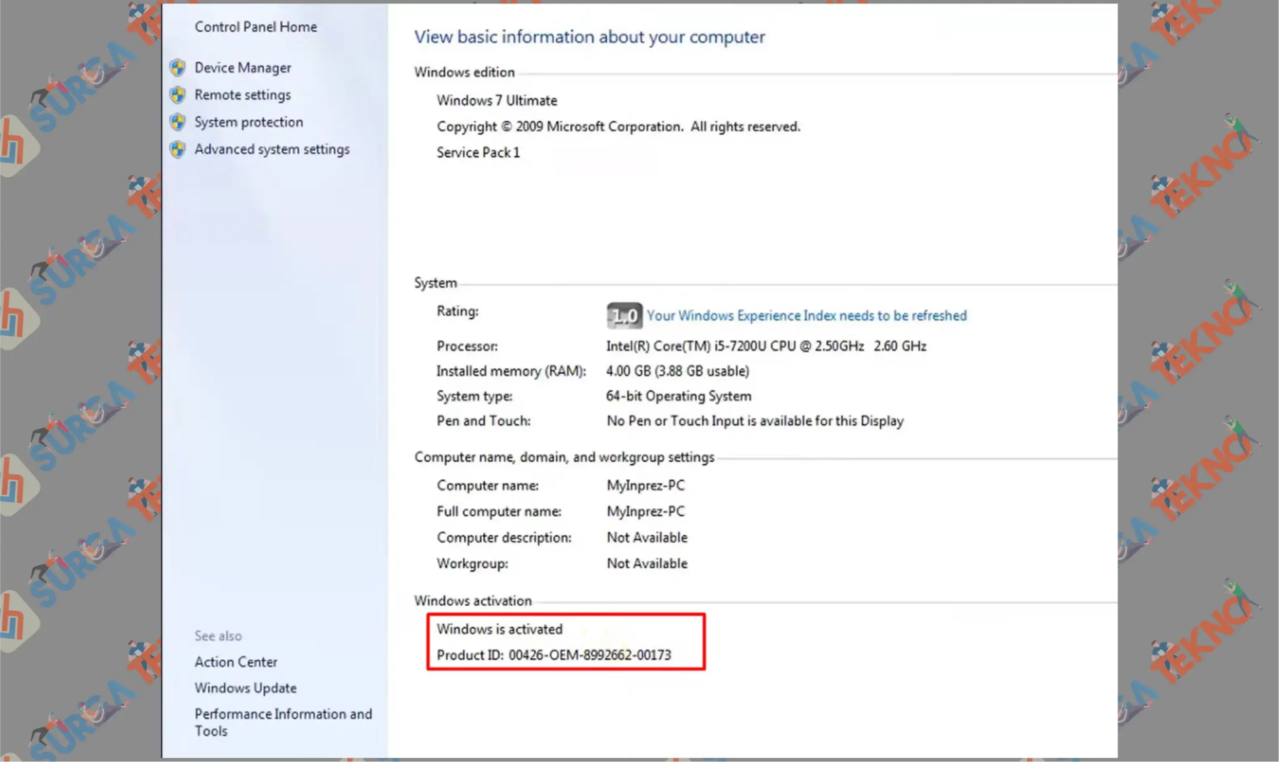 1 Pastikan Windows 7 Aktif - Cara Upradge Windows 7 ke Windows 10 secara Online