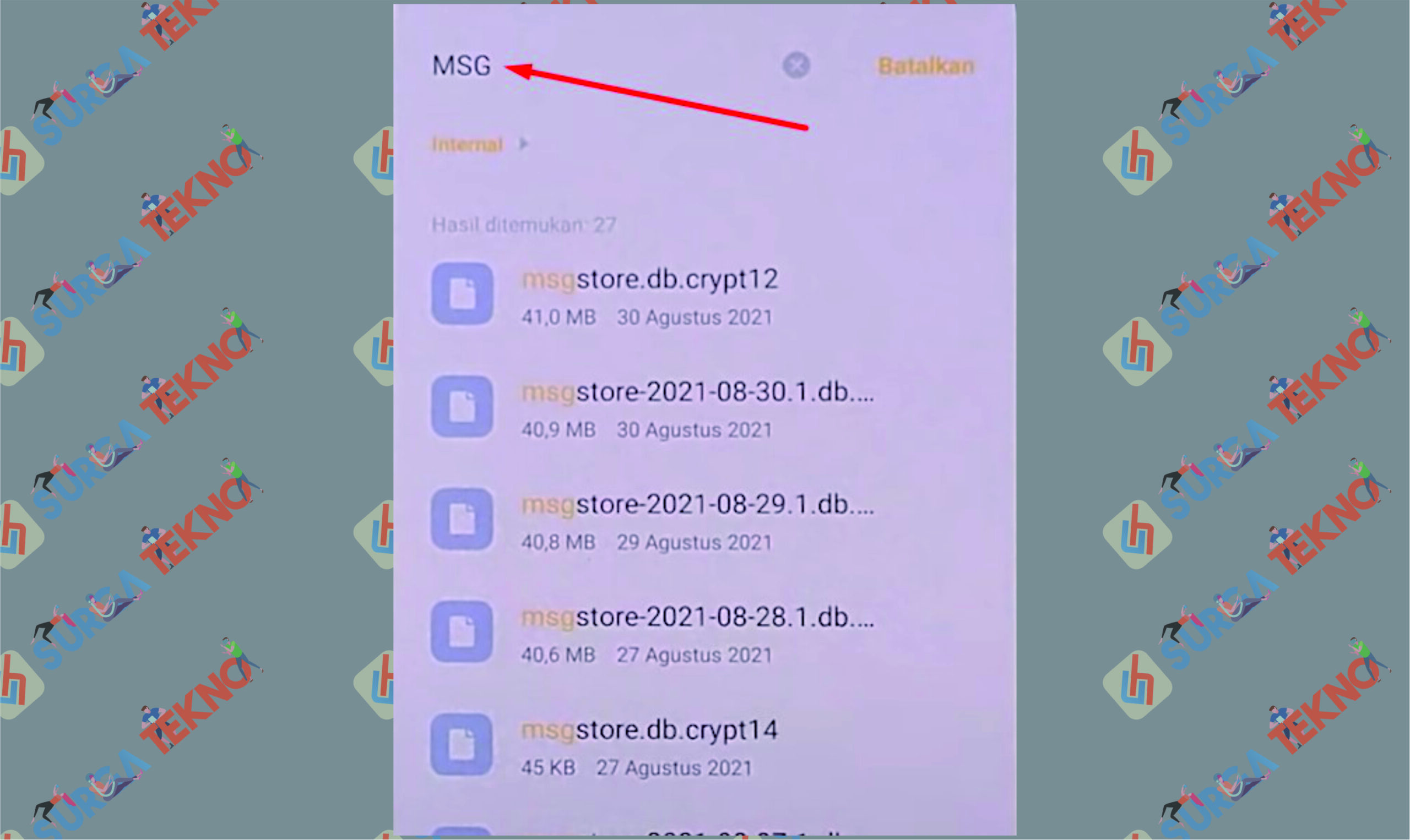 2 Ketikkan MSG - Cara Menghapus File Sampah Tersembunyi di HP Android