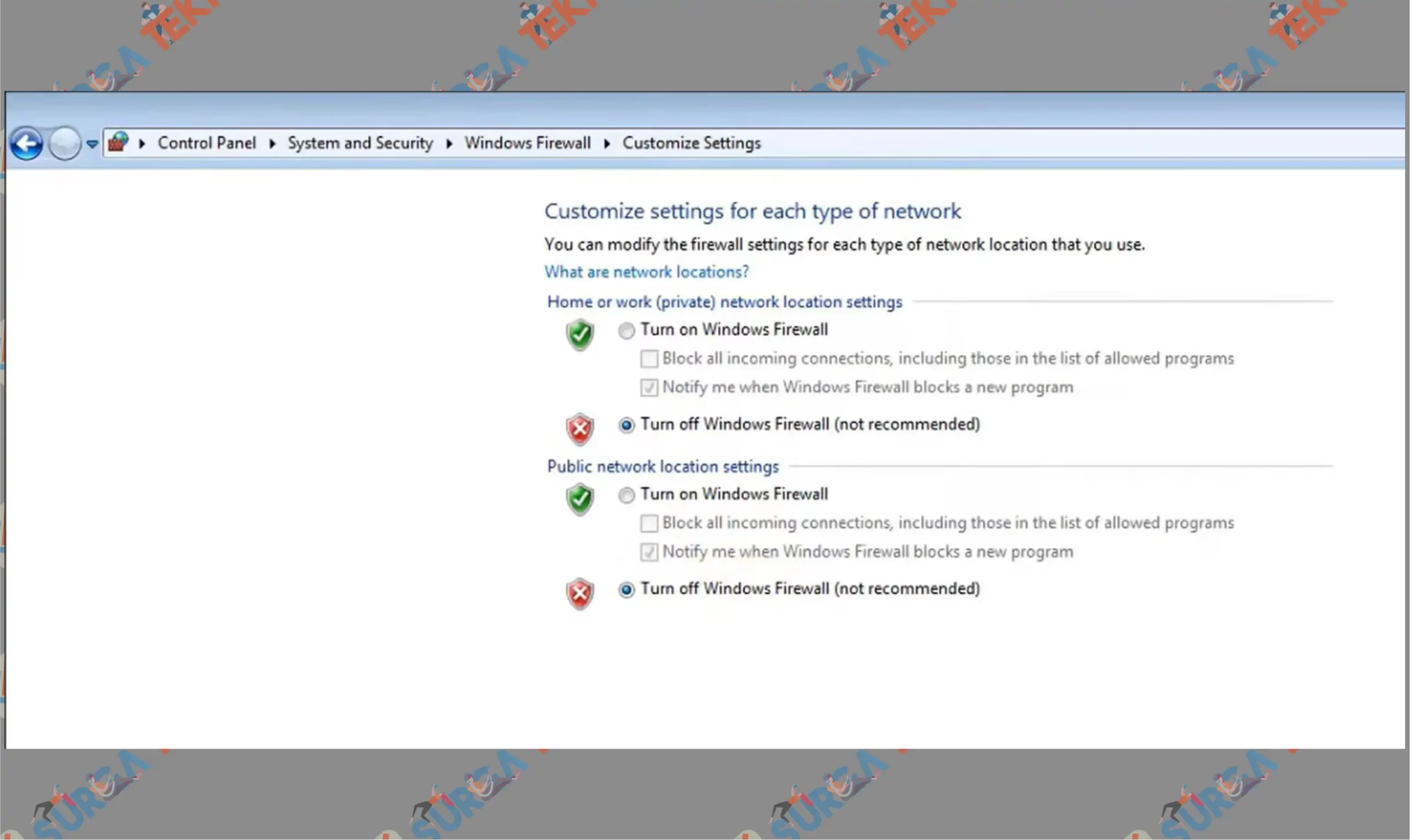 2 Matikan Firewall - Cara Upradge Windows 7 ke Windows 10 secara Online
