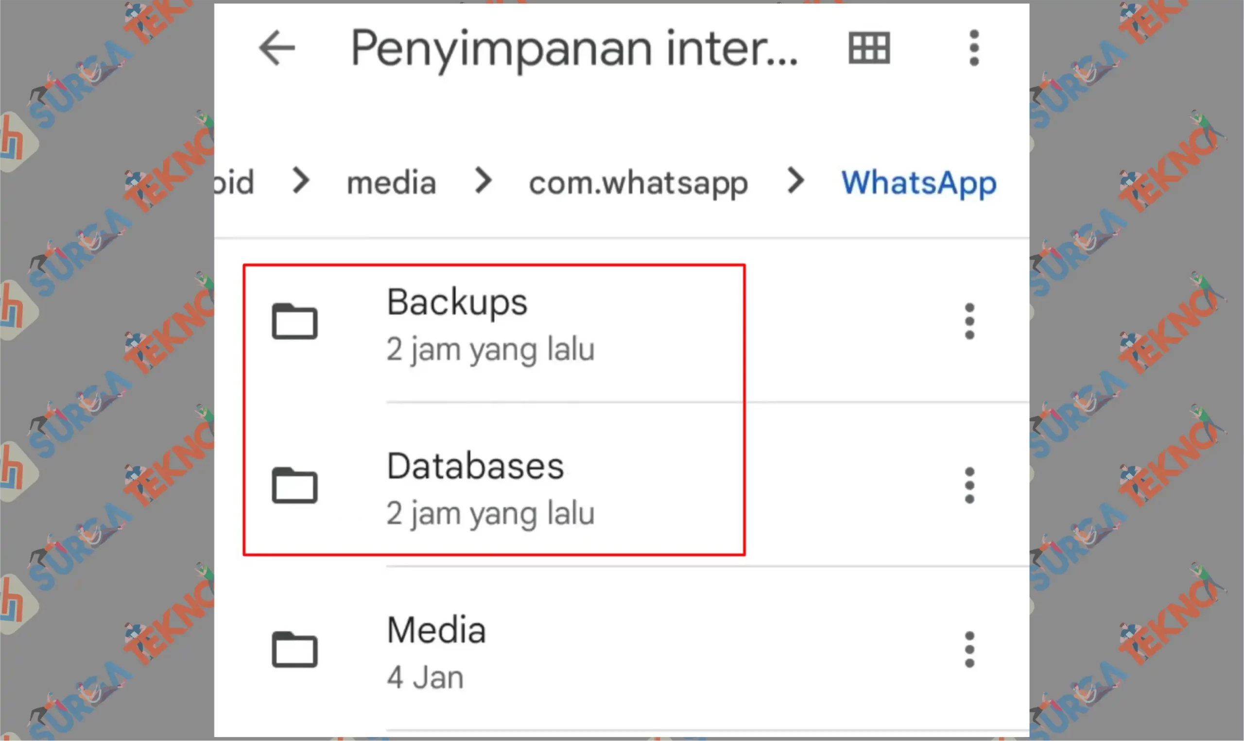 6 Backup Database - Cara Mencari File Cadangan (Backup) WhatsApp di Memori Internal