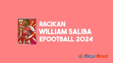 Racikan William Saliba Arsenal Pack eFootball 2024
