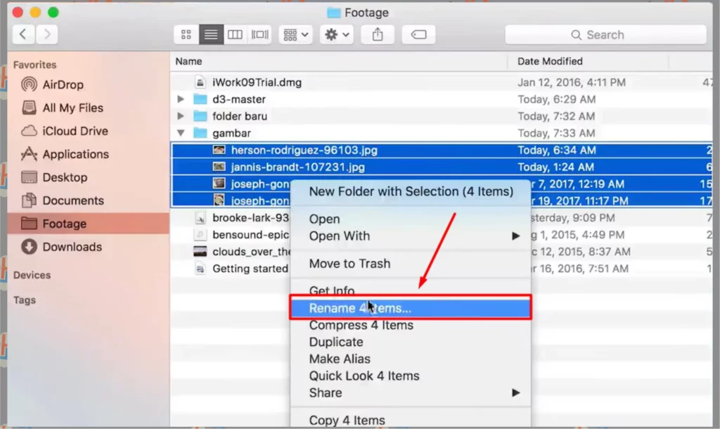 6 Rename 4 Items - Cara Menggunakan Finder di Macintosh