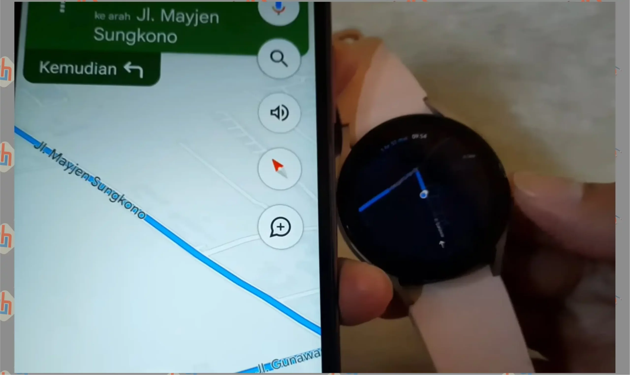 6 Tampilan Maps - Cara Menggunakan Google Maps di Samsung Galaxy Watch