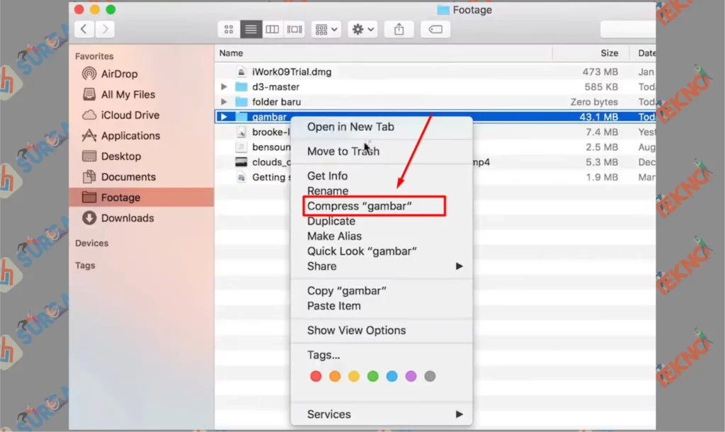 9 Compress Folder - Cara Menggunakan Finder di Macintosh