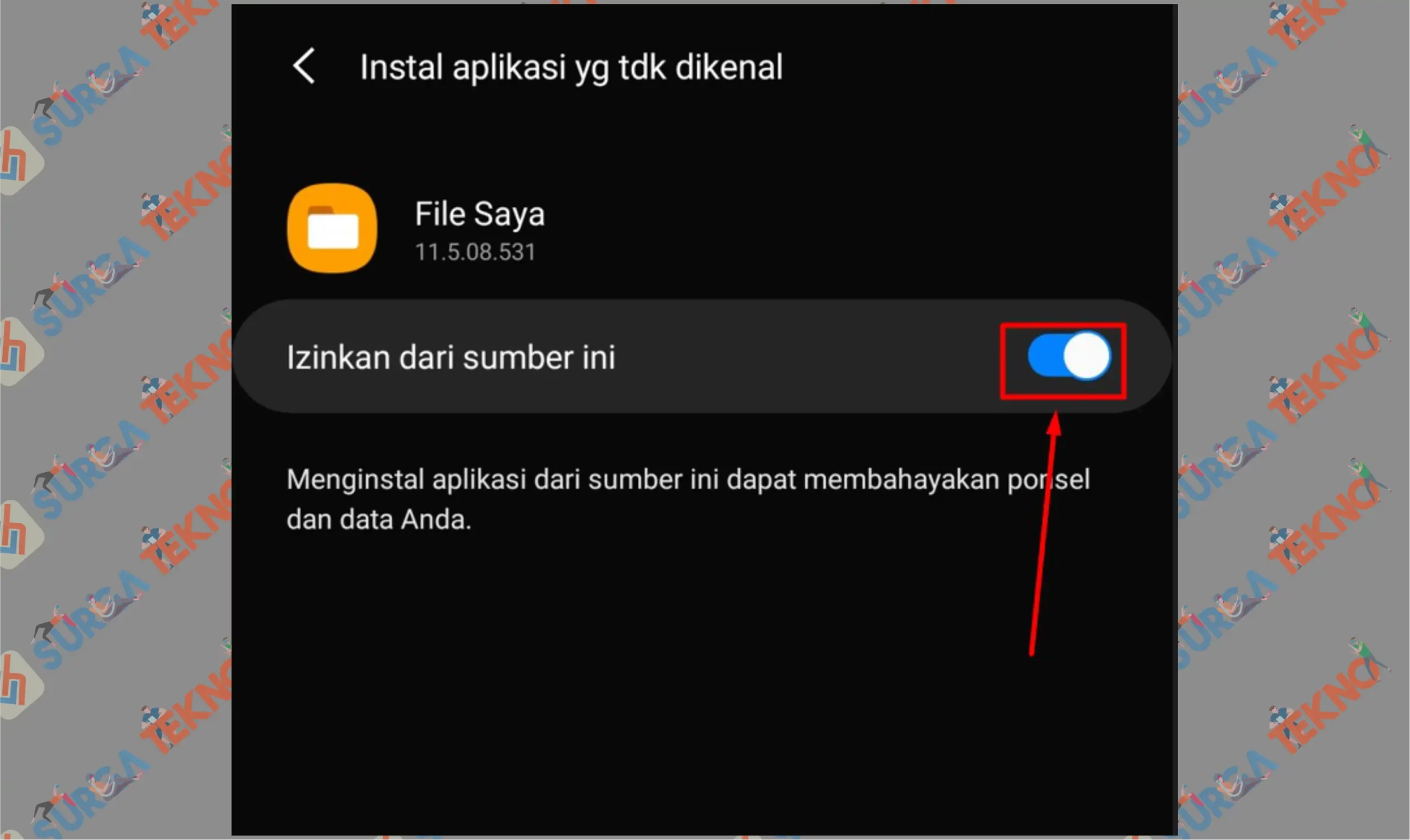 4 Centang Izinkan - Cara Install File APK dari Luar Playstore di HP Android