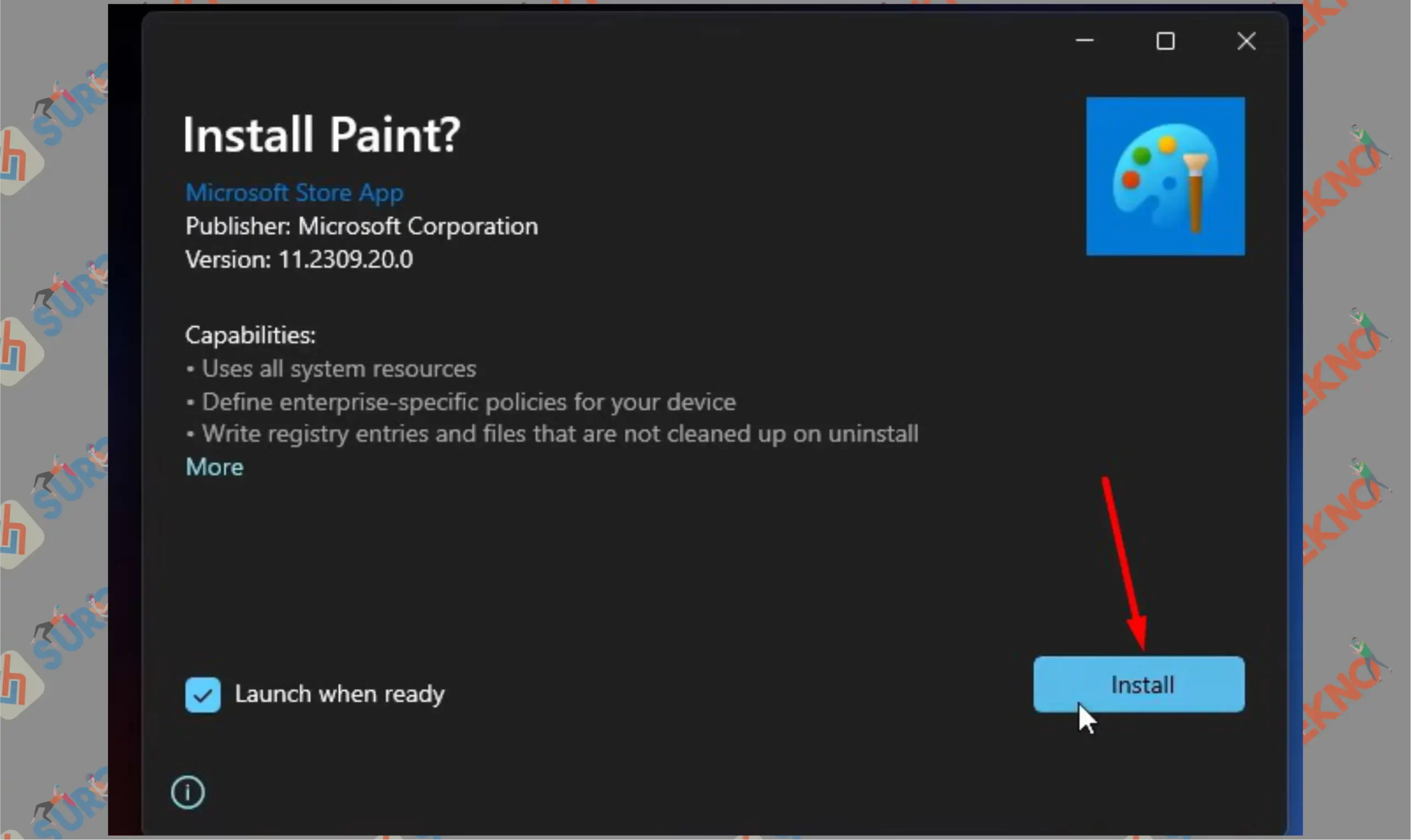 5 Pencet Install - Cara Update Aplikasi Paint di Windows 11