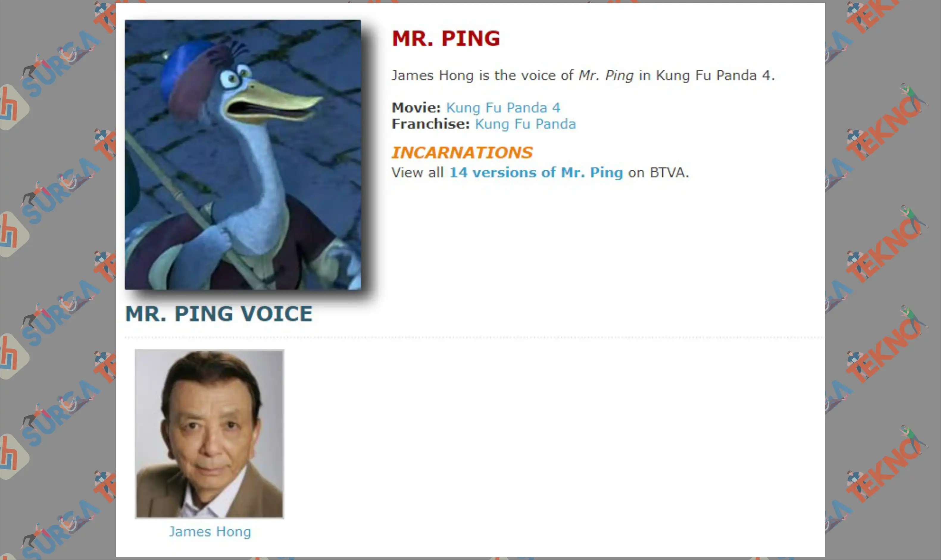 5 Karakter MR Ping - Karakter Kungfu Panda 4 Lengkap Beserta Pengisi Suara